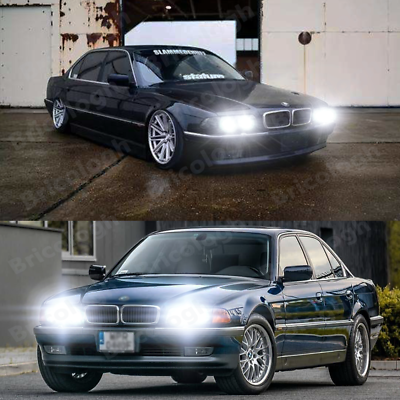 #ad For BMW E38 1999 2001 740i 740iL 750iL H7 amp; H1 LED Headlight 6000K 4x Bulbs $25.59