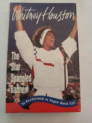 #ad Whitney Houston Cassette Single Star Spangled Banner 1991 Arista cas 2207 SB XXV $4.29