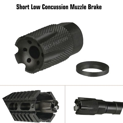 #ad Compact Low Concussion 1 2x28 Muzzle Brake Compensator .223 5.56 .22 w washer $16.95