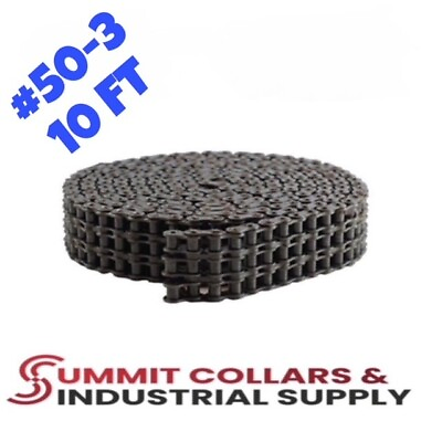 #50 3 Triple Strand Roller Chain 10 Feet with 1 Connecting Link $77.25