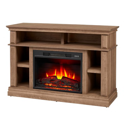 #ad Fireplace TV Stand Media Console 1400 Watt Heater with Remote Freestanding Brown $453.04