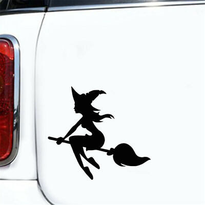 #ad 2pcs Halloween Horror Witch Car Decal Window Truck Laptop Home Vinyl Stickers C $3.98
