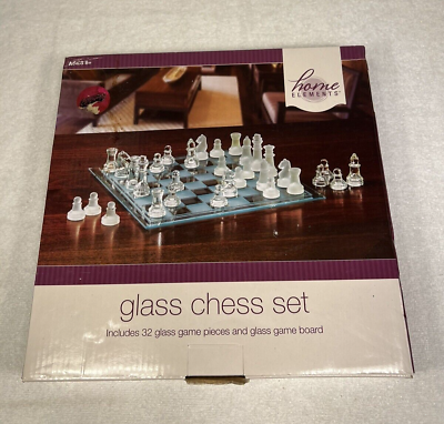 #ad Home Elements Glass Chess Set 32 Glass Game Pieces amp; Glass $16.00