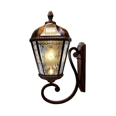 #ad Gama Sonic Solar Outdoor Wall Light Royal Bulb Exterior Sconce Lamp Brushed... $306.11