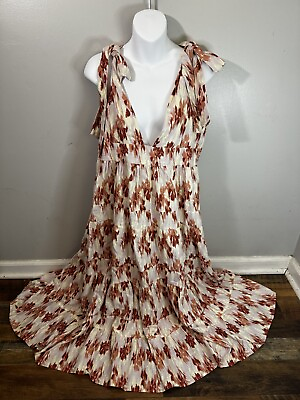 #ad House of Harlow 1960 Maxi Dress Floral Tiered Flutter Tie Shoulder Size LBoho $49.00