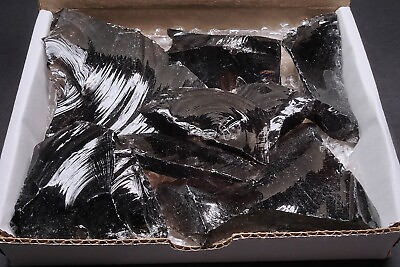 #ad Obsidian 10 OZ Lot Natural Black Volcanic Glass Obsidian Crystal Chunks $12.71