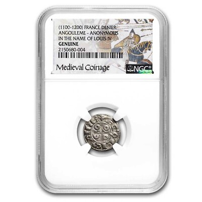 #ad 1100 1200 France Counts of Angouleme Silver Denier NGC $74.86
