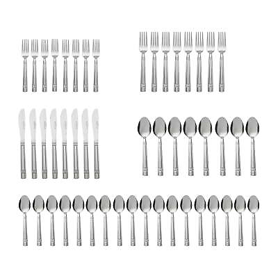 #ad Mainstays 49 piece Elena Stainless Steel Cutlery and Storage Tray Value Set $11.84