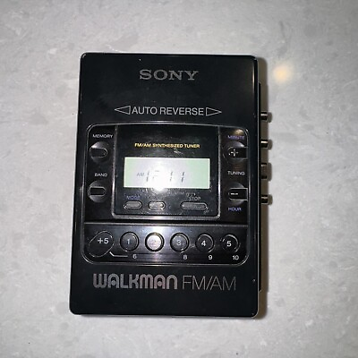 #ad Sony WM F2081 Walkman Cassette Player Auto Reverse Digital Radio For Parts Read $25.00