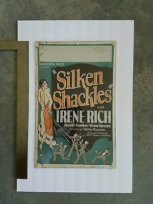 #ad RARE Period Antique Silent Movie Poster quot;Silken Shacklesquot; Irene Rich Warner Bros $175.00