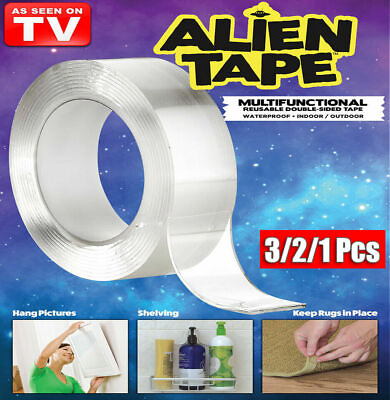 #ad Alien Nano Tape Heavy Duty double sided Transparent Reusable Tape As Seen on TV $7.99