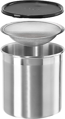 #ad Oggi Stainless Steel Jumbo Grease Container with Removable Strainer and Snug Lid $35.89