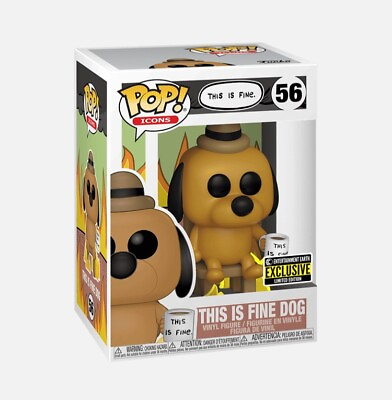 #ad Funko Pop Icons: This is Fine This is Fine Dog EE Exc Ltd Ed VAULTED PP $22.65