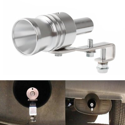 #ad Turbo Sound Exhaust Muffler Pipe Whistle XL Silver Oversized Roar Maker Durable $9.29