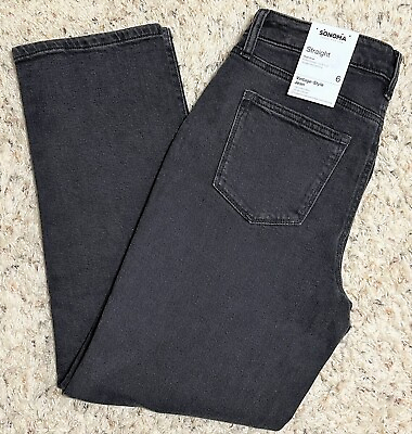 #ad Women#x27;s Sonoma High Rise Straight Vintage Style JeansBlack2468101216NWT $24.99