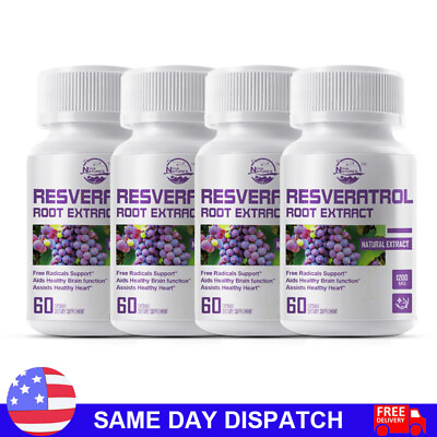 #ad Resveratrol Capsules Anti Aging Antioxidants Brain Support Radiant Skin 1200MG $19.99