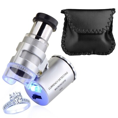 #ad 60X Magnifying Magnifier Jeweler Eye Jewelry Loupe Loop Led Light $4.99
