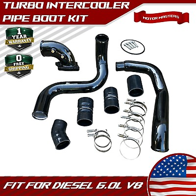 #ad Turbo Intercooler Pipe Boot Kit CAC Tube Hi FLow Intake Elbow fit Diesel 6.0L V8 $115.69