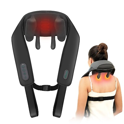 #ad Snailax Back Neck and Shoulder Massagers with Heat Pain Relief Deep 4D Kneading $49.99
