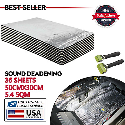 #ad 58sqft Sound Deadener Proofing Mat Automotive Insulation Door Bonnet Block 1 4quot; $69.99