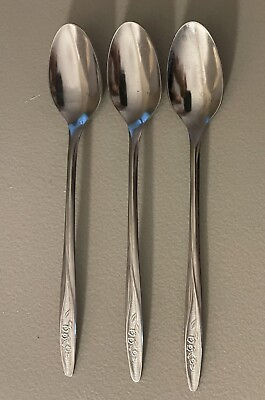#ad Superior Stainless USA International Silver Radiant Rose 3 Iced Tea Spoons $12.58
