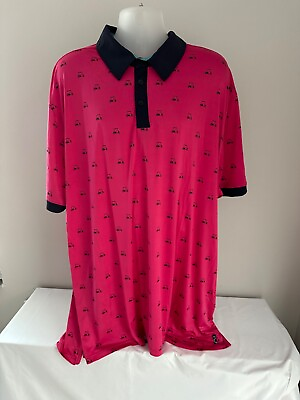 #ad Kenneth Cole Golf Pink Short Sleeve Polo Shirt Size 4XL $34.95