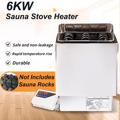 #ad PRO Sauna Heater MAX. 319 cu.ft 6kW Electric Stove With Wall Digital Panel 220V $375.99