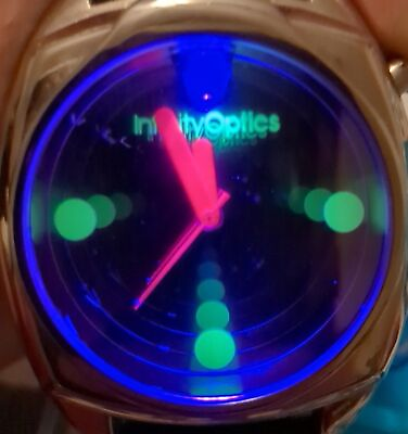 #ad Infinity Optics Watch w Built in Black Light 2005 Vintage Works $110.00