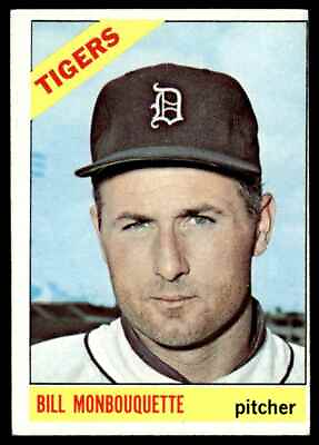 #ad 1966 Topps Baseball Card Bill Monbouquette H Detroit Tigers #429 $4.50