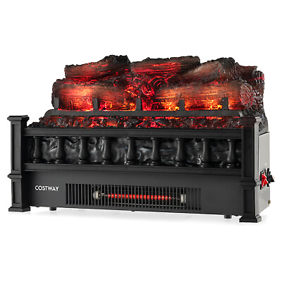 #ad 20quot; Electric Fireplace Heater Logs Insert Infrared Quartz Adjustable Temperature $99.99