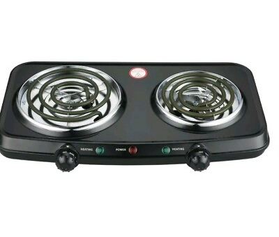#ad Mainstays Double Burner 120V 1800W Portable Easy to Cook Elegant Classic . $13.50