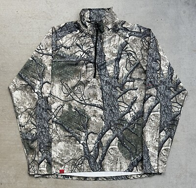 #ad Core4Element Shirt Men’s Large 1 4 Zip Pullover Camouflage Dominant DNA Hunting $44.99