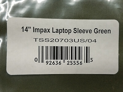 Targus Impax Laptop Sleeve Green $3.49