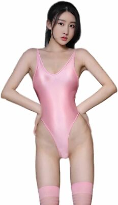 #ad Women#x27;s Bodysuit Pantyhose Soft Sexy Underwear Lingerie Backless Jumpsuit Pink $3.99