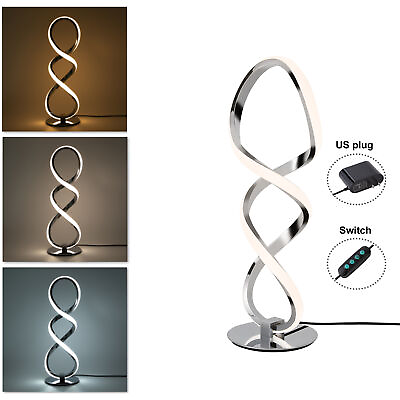 #ad Desktop Corded Bedside Lamp LED Table Lamp for Bedroom Spiral Table Lamp $49.78