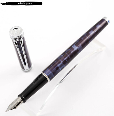 #ad Waterman Harmonie Cartridges Fountain Pen in Patio Blue CT with steel M or F nib $129.90