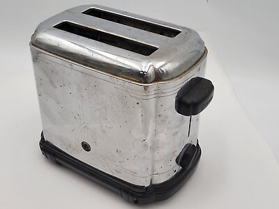 #ad Vintage Sunbeam T 7 Chrome 2 Slice Toaster Retro Art Deco Kitchenware UNTESTED $60.00