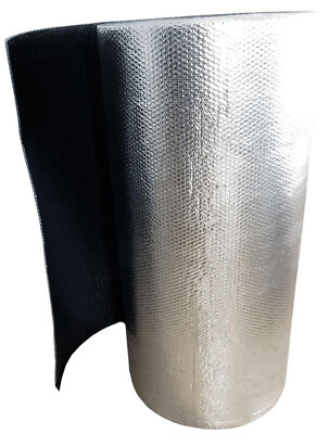 #ad REFLECTIVE BLACK SILVER FOIL Double BUBBLE Foil Insulation Roll 12quot; X 10#x27; R8 $8.88