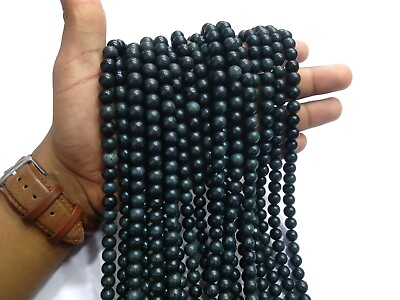 #ad Black Natural Round Beads 8mm Smooth Gemstone Plain Beads 14quot;Inch 1 Strand $20.00