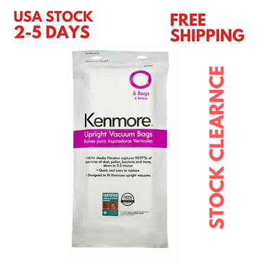 #ad Kenmore 53294 Type O Vacuum Bags HEPA for Upright Vacuums Style 6 Pack pk NEW $11.69