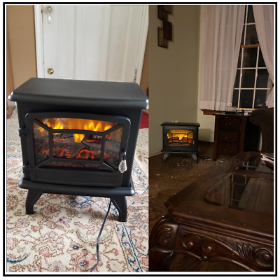 #ad Space Heater Electric Stove Fireplace Room Powerheat Infrared Quartz 1500w Black $132.99