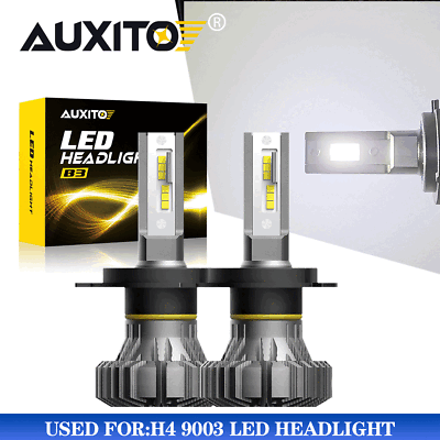 #ad AUXITO 9003 H4 LED High Low Beam Headlight Bulbs Conversion Kit Waterproof 6500k $36.09