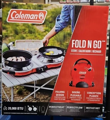 #ad Coleman Fold N Go 2 Burner Propane Camping Stove Portable Folding Camp Stove $69.99