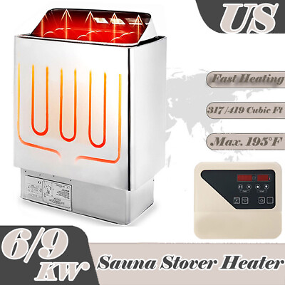 #ad 6 9KW Sauna Heater Stainless Steel Digital Control 220V 240V Free Shipping $379.98