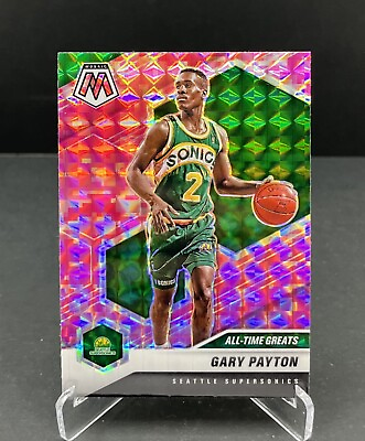 #ad Gary Payton 2020 21 Panini Mosaic Pink Camo Prizm #291 Seattle Basketball NBA C $3.50