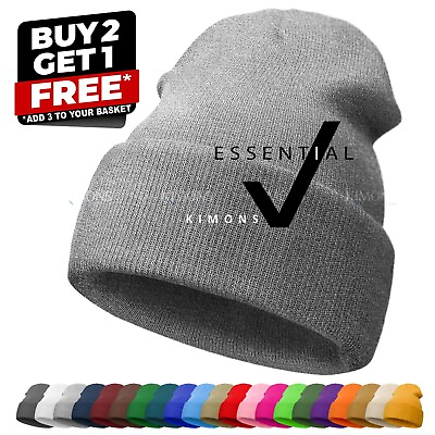 #ad Solid Cuff Beanie Hat Plain Knit Winter Cap Slouchy Skully Ski Warm Men Women CF $5.65