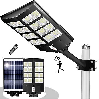 #ad 99000000000LM 1600W Commercial Solar Street Light Dust Dawn Road Lamp Waterproof $79.35