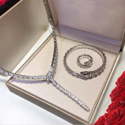 #ad Set of 4 Women Fashion Snake Necklace Earring Ring Bracelet Party Jewelry Beauty $39.55