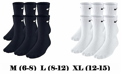 #ad Size 6 8 8 12 NIKE Everyday Cotton Crew Socks 6 Pairs Dri Fit $17.00