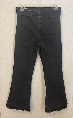 #ad American Eagle Jeans Black Size 12R Higest Rise Flare $19.95